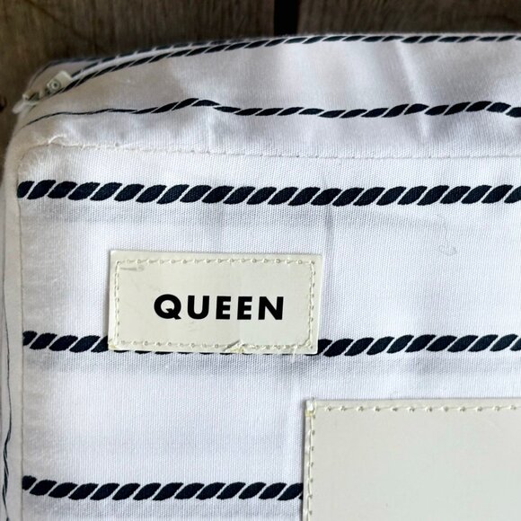 Tommy Hilfiger Navy Blue Rope Stripe QUEEN Size Sheet Set Crisp Cotton Percale - Picture 6 of 6